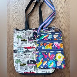 Vibrant Cityscape and Umbrellas Women's Tote and Crossbody Bag Set